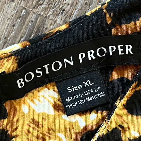 Boston Proper Maxi Dress Cold Shoulder Ruched Zipper Back Animal Print Size XL - Picture 9 of 9